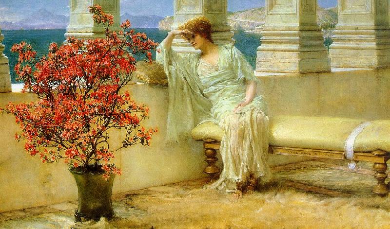 Alma Tadema Her Eyes are with Her Thoughts Norge oil painting art